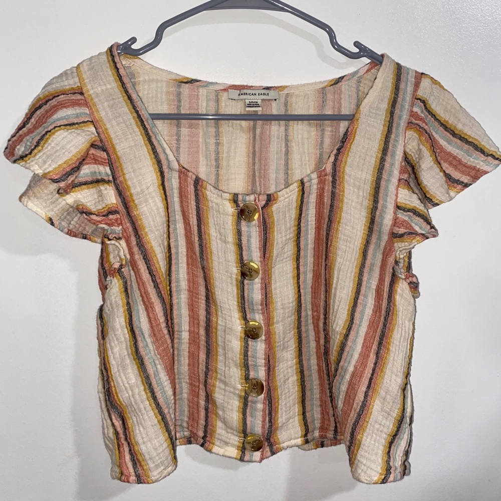 American Eagle crop blouse